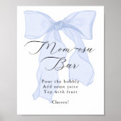 Blue Bow Baby Dusche Momosa Bar Poster (Vorne)