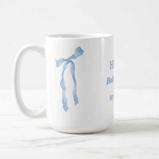 Blue Bow Baby Dusche oh Junge Tasse (Links)