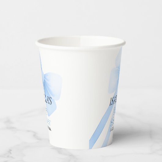 Blue Bow Baby Dusche Pappbecher (Links)