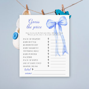 Blue Bow Baby Dusche - Raten Sie mal das Preis Spi