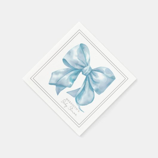 Blue Bow Baby Dusche Serviette (Ecke)