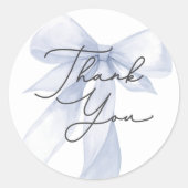 Blue Bow Baby Dusche Vielen Dank für Ihr Interesse Runder Aufkleber (Vorderseite)