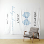 Blue Bow Baby Dusche Wandteppich (Beispiel (Horizontal))