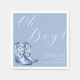 Blue Bow Baby Dusche Wasserfarbe Serviette