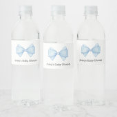 Blue Bow Baby Dusche Wasserflaschenetikett (Flaschen)