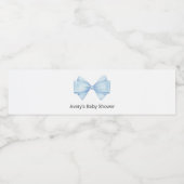 Blue Bow Baby Dusche Wasserflaschenetikett (Einzelnes Label)