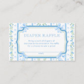 Blue Bow Baby Dusche Windeln Raffel Tickets Begleitkarte (Vorderseite)