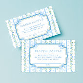 Blue Bow Baby Dusche Windeln Raffel Tickets Begleitkarte