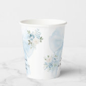 Blue Bow Baby in Bloom Floral Baby Boy Dusche Pappbecher (Rechts)