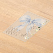 Blue Bow Baby in Bloom floral Baby Dusche Acryleinladungen (Ablage )
