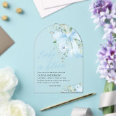Blue Bow Baby in Bloom Floral Boy Arch Baby Dusche Acryleinladungen (Insitu (Hochzeit))