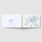Blue bow Baby in Bloom Wildblume Baby Shower Gästebuch (Voll)