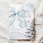 Blue Bow Baby It's Cold Outside Baby Dusche Einladung