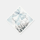 Blue Bow Baby It's Cold Outside Baby Dusche Serviette (Ecke)