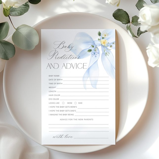 Blue Bow Baby Predictions and Advice card (Von Creator hochgeladen)