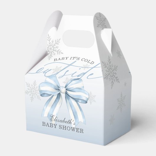 Blue Bow Baby seine kalte Außendusche Begrüßung Geschenkschachtel (Rückseite)