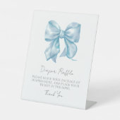 Blue Bow Baby Showdusche Windelwecker-Umschließkar Sockelschild (Vorderseite)