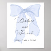 Blue Bow Baby Shower Babys sind süß Poster (Vorne)