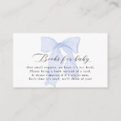 Blue Bow Baby Shower Books Begleitkarte (Vorderseite)