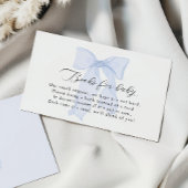 Blue Bow Baby Shower Books Begleitkarte