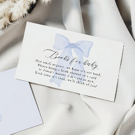 Blue Bow Baby Shower Books Begleitkarte