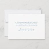 Blue Bow Baby Shower Boy Danke Karte (Rückseite)