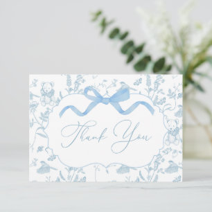 Blue Bow Baby Shower Boy Danke Karte