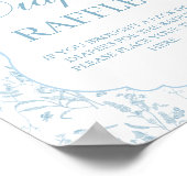 Blue Bow Baby Shower Boy Diaper-Zeichen Poster (Ecke)