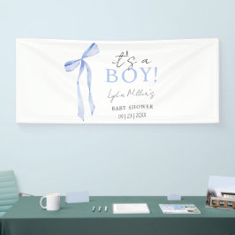 Blue Bow Baby Shower Einladung, Boy Baby Dusche Banner