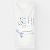 Blue Bow Baby Shower Einladung, Boy Baby Dusche Banner (Vertikal)