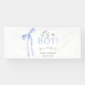 Blue Bow Baby Shower Einladung, Boy Baby Dusche Banner (Horizontal)