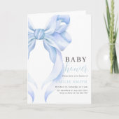 Blue Bow Baby Shower Einladung, Boy Baby Dusche Einladung (Vorderseite)