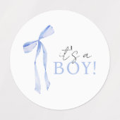 Blue Bow Baby Shower Einladung, Boy Baby Dusche Etiketten (Design 1)