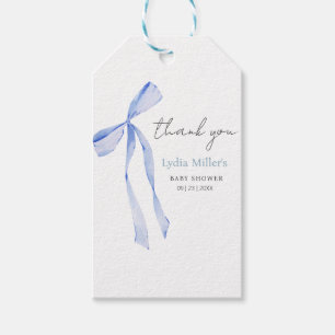 Blue Bow Baby Shower Einladung, Boy Baby Dusche Geschenkanhänger