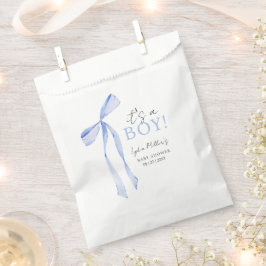 Blue Bow Baby Shower Einladung, Boy Baby Dusche Geschenktütchen