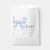 Blue Bow Baby Shower Einladung, Boy Baby Dusche Geschenktütchen (Vorderseite)