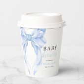Blue Bow Baby Shower Einladung, Boy Baby Dusche Pappbecher (Vorderseite)