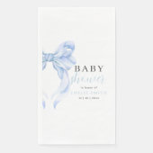 Blue Bow Baby Shower Einladung, Boy Baby Dusche Serviette (Vorderseite)