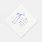 Blue Bow Baby Shower Einladung, Boy Baby Dusche Serviette (Ecke)