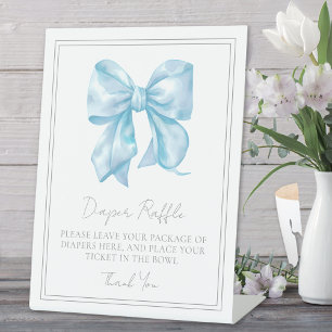 Blue Bow Baby Shower Enclosure Card Windelwanne Sockelschild