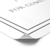 Blue Bow Baby Shower Thank You Sign Poster (Ecke)