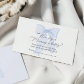 Blue Bow Baby Shower Wie groß ist Mommy's Bauch Begleitkarte