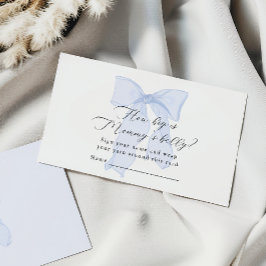 Blue Bow Baby Shower Wie groß ist Mommy's Bauch Begleitkarte