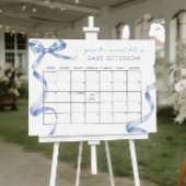 Blue Bow Baby Showrate Terminkalender Poste Poster