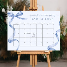 Blue Bow Baby Showrate Terminkalender Poste Poster