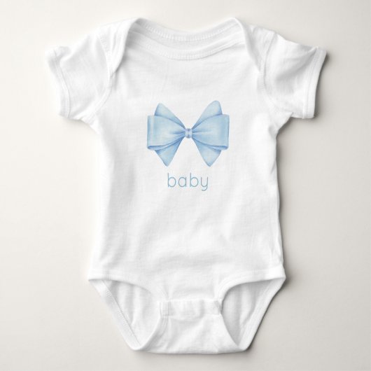Blue Bow Baby Strampler (Vorderseite)