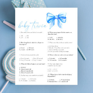 Blue bow - Baby Trivia Baby Showspiel