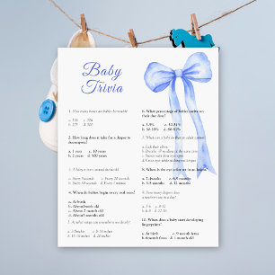 Blue bow - Baby Trivia Baby Showspiel