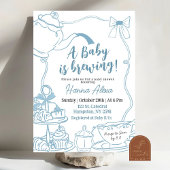 Blue Bow Baby wird Tea Brunch Baby Dusche Einladung