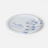 Blue Bow Balloons Birthday Paper Teller (Schrägansicht)